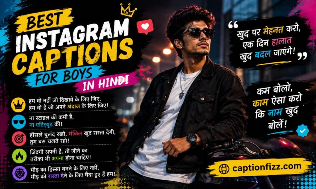 Best Instagram Captions for Boys in Hindi 😎