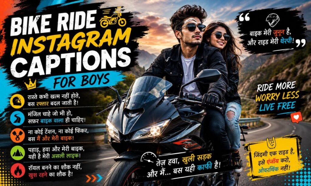 **Bike Ride Instagram Captions for Boys 🏍️**  