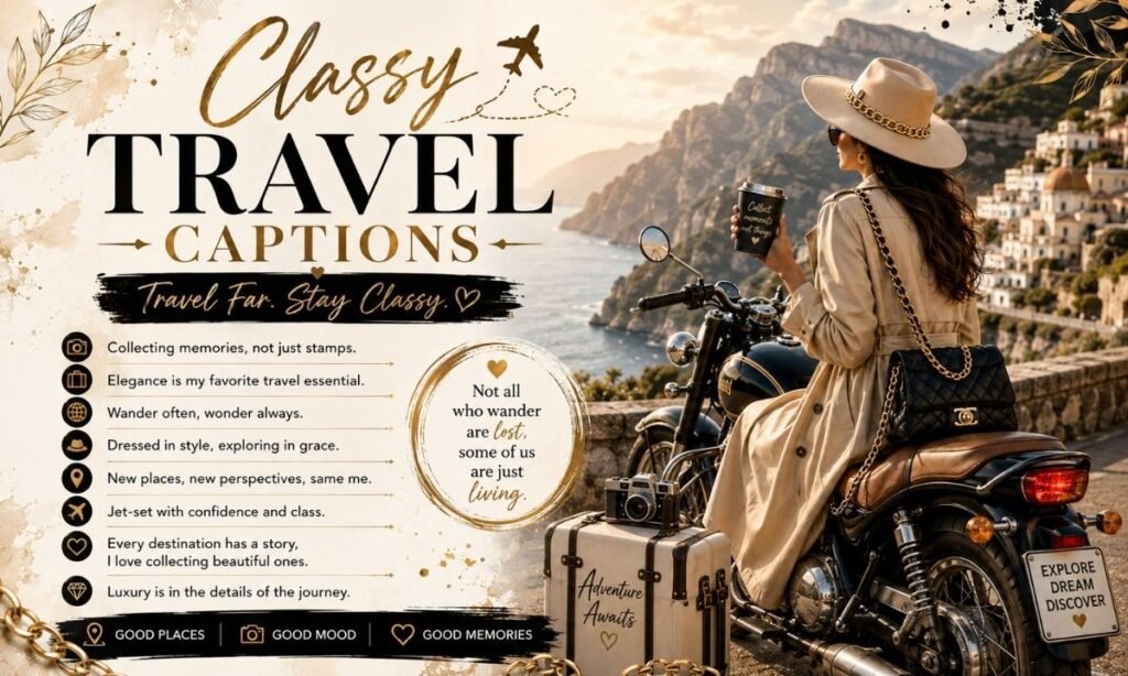**Classy Travel Captions**