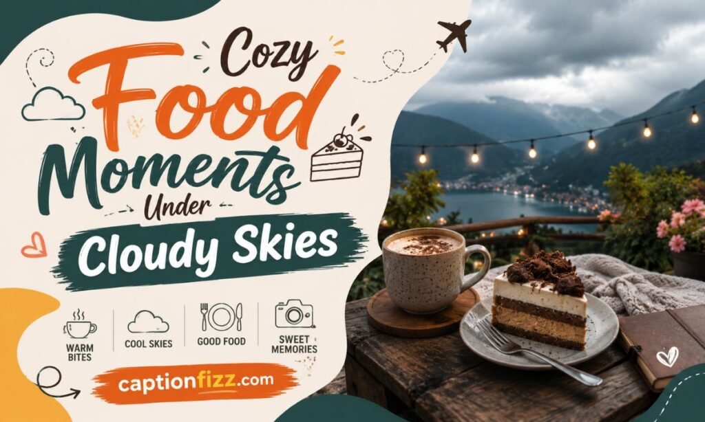 Cozy Food Moments Under Cloudy Skies