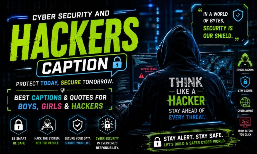 Cyber Security and Hackers caption🔐