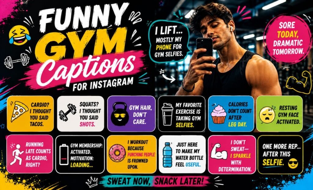 Funny Gym Captions for Instagram