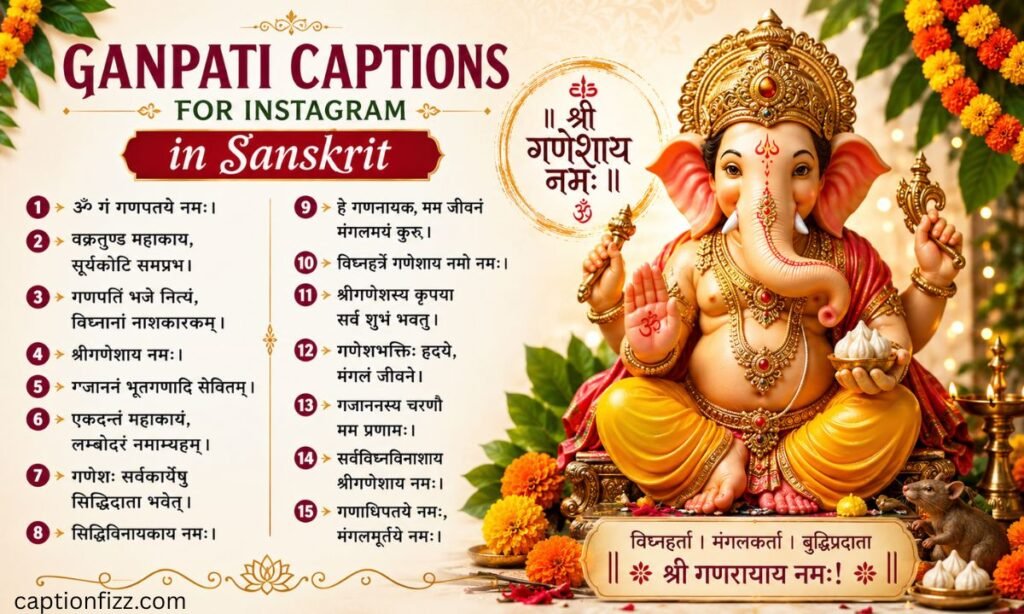 Ganpati Captions For Instagram in Sanskrit
