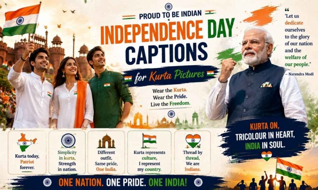 Independence Day Captions for Kurta Pictures