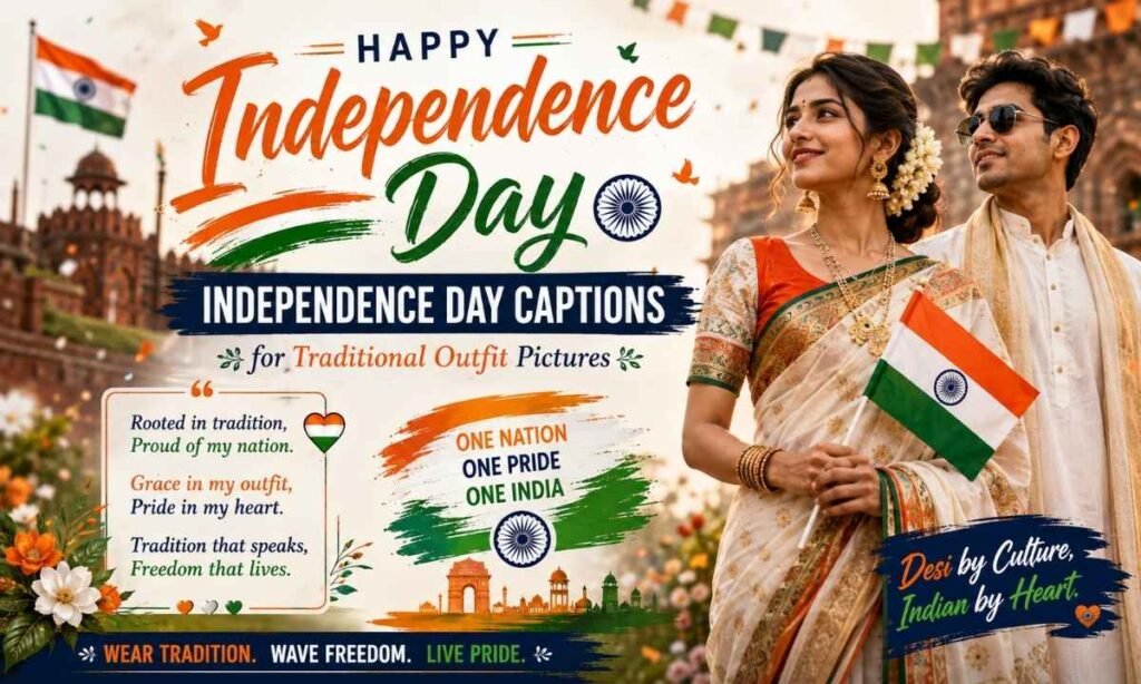 Independence Day Captions for Traditional Outfit Pictures