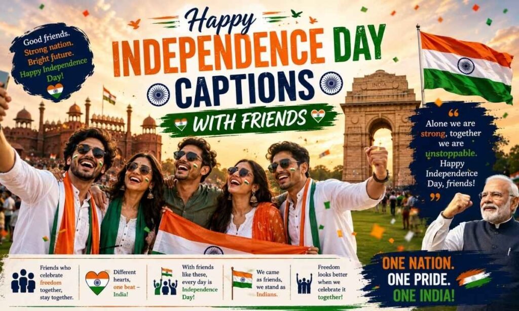 Independence Day Captions with Friends