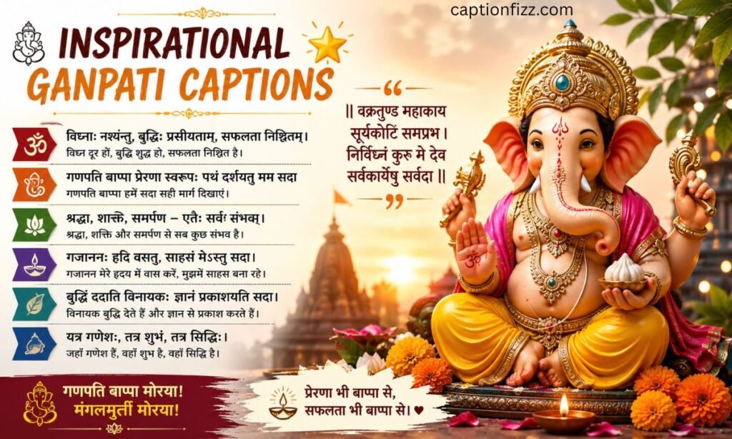 Inspirational Ganpati Captions 🌟