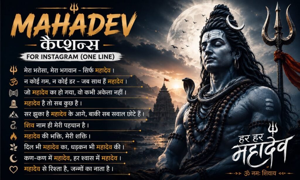Mahadev Captions for Instagram in Hindi (One Line)