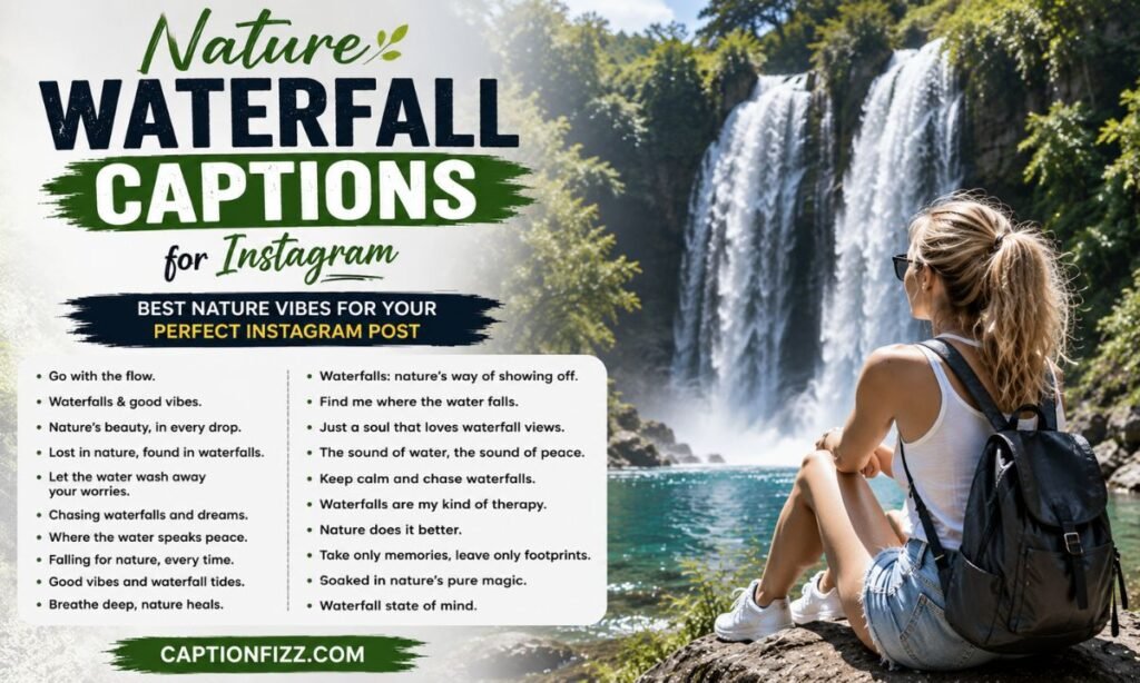 Nature Waterfall Captions for Instagram 🌿