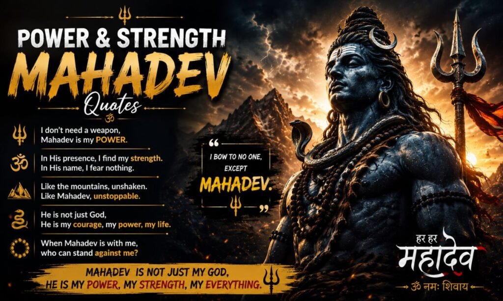 Power & Strength Mahadev Quotes