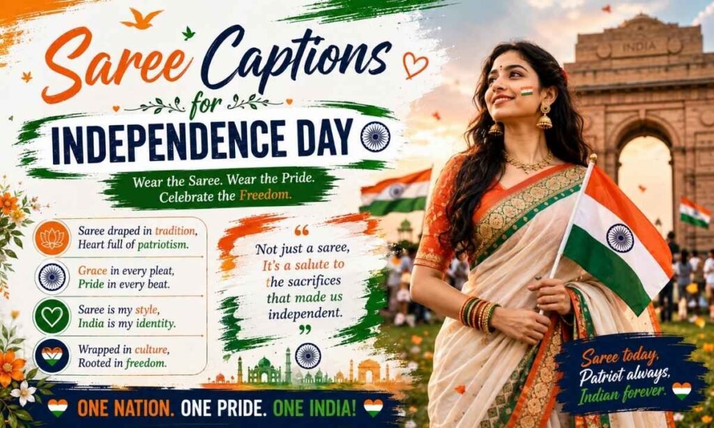 Saree Captions for Independence Day