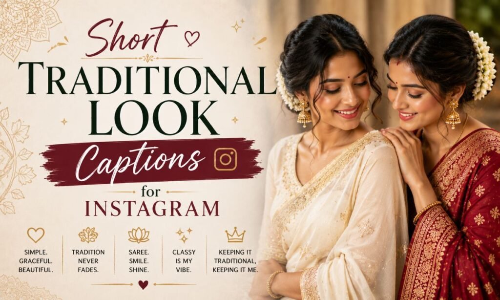 Short Traditional Look Captions for Instagram