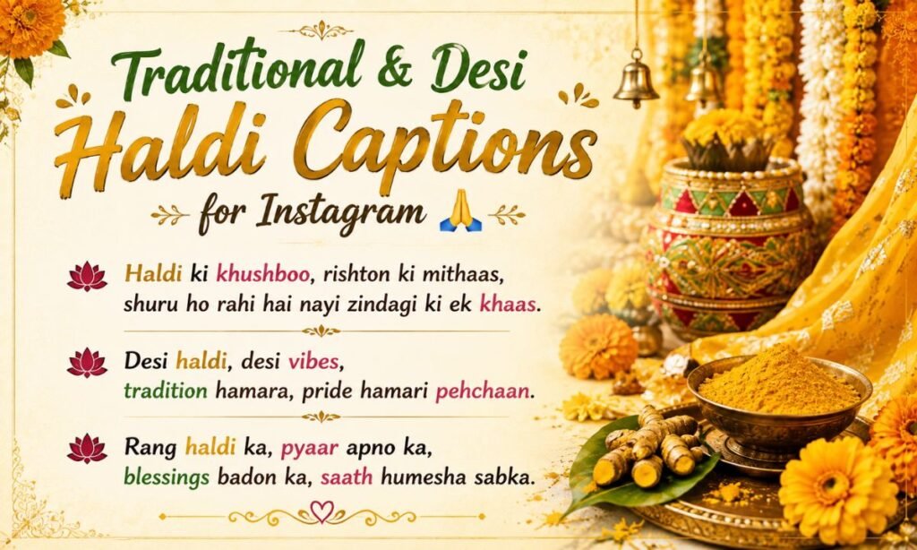 Traditional & Desi Haldi Captions for Instagram 