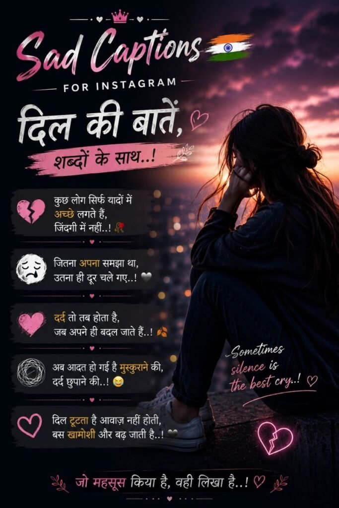 🇮🇳 Sad Captions for Instagram in Hindi