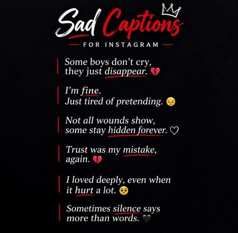 🖤 Sad Captions for Instagram for Boys