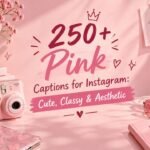 250+ Pink Captions for Instagram Cute, Classy & Aesthetic