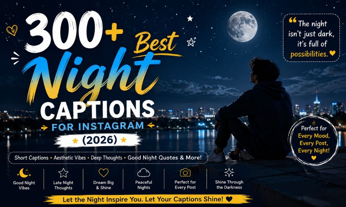 300+ Best Night Captions for Instagram (2026)