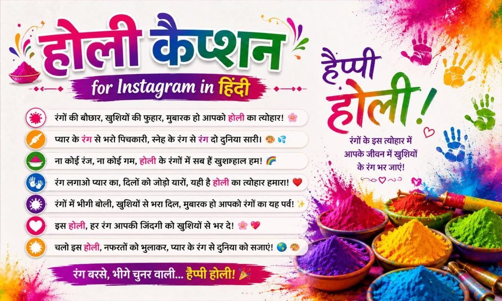 Holi Caption for Instagram in Hindi