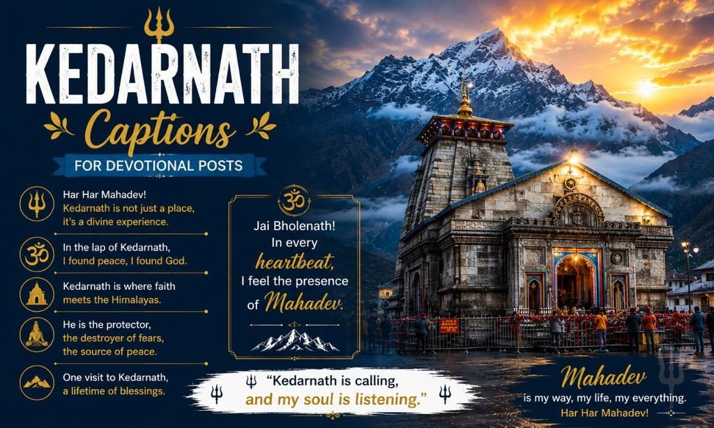 Kedarnath Captions for Devotional Posts