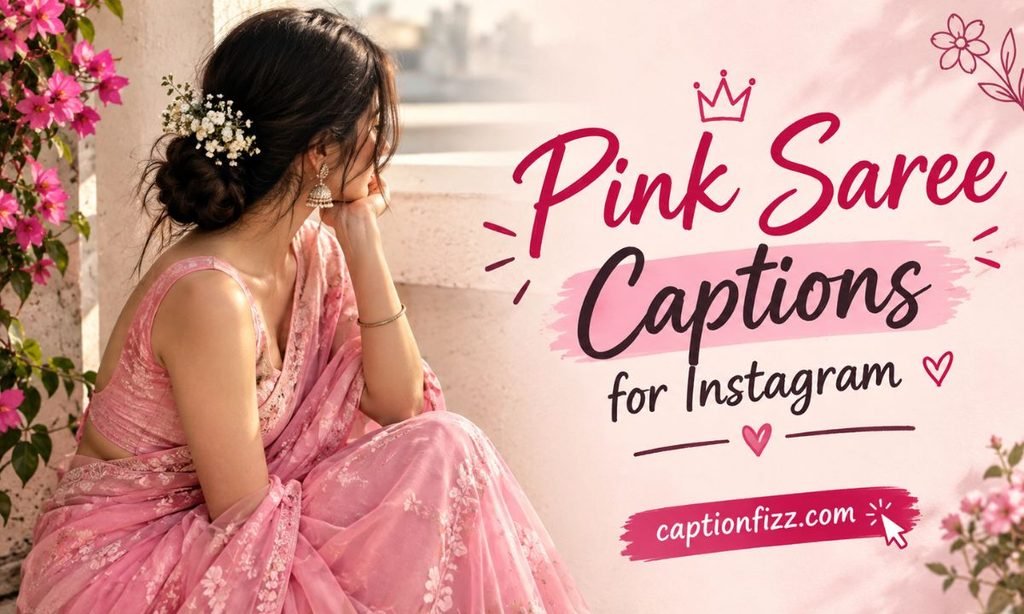 👗 Pink Saree Captions for Instagram