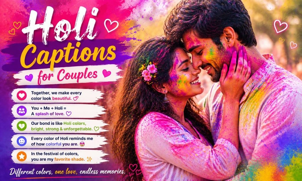 💑 Holi Captions for Couples