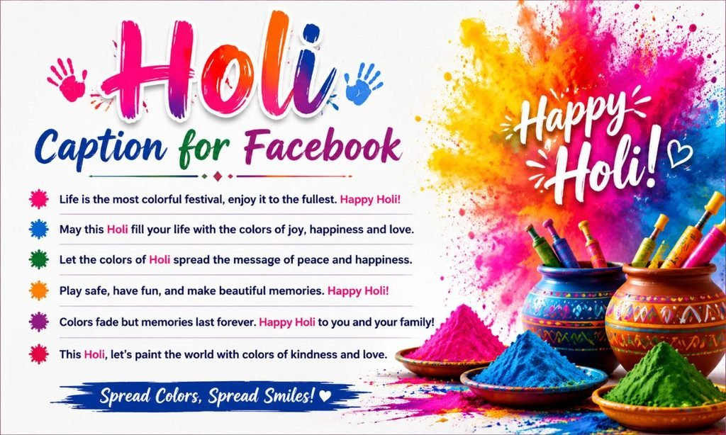 📘 Holi Caption for Facebook