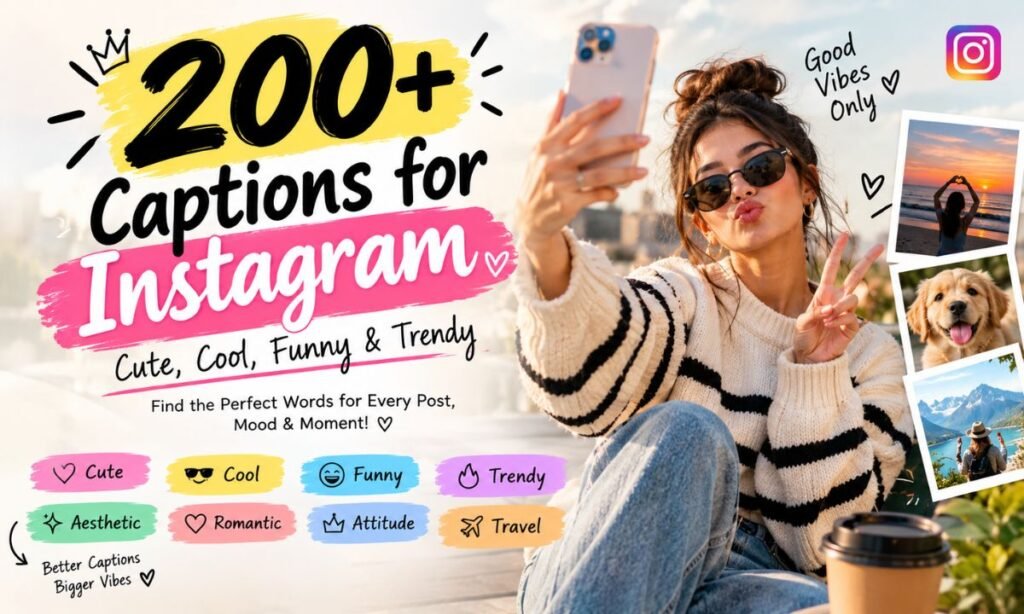 200+ Captions for Instagram: Cute, Cool, Funny & Trendy